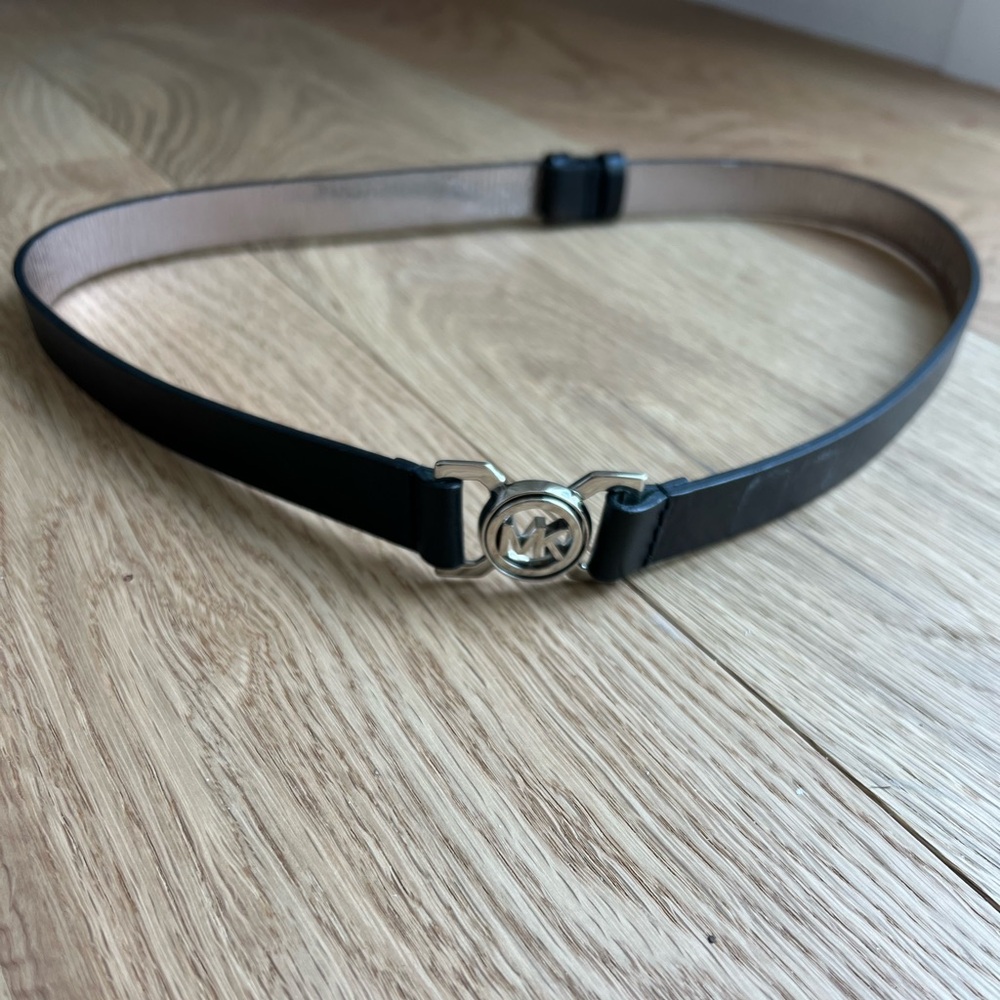 Michael Kors Black Belt with Silver Buckle